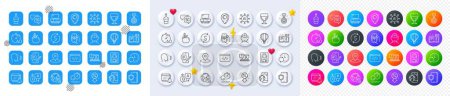 Health app, Wine glass and Dollar exchange line icons. Square, Gradient, Pin 3d buttons. AI, QA and map pin icons. Pack of Scotch bottle, Brain working, Face id icon. Vector