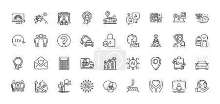 Lock, Delivery truck and Car wash line icons pack. AI, Question and Answer, Map pin icons. Excise duty, Love letter, Parking place web icon. Vector