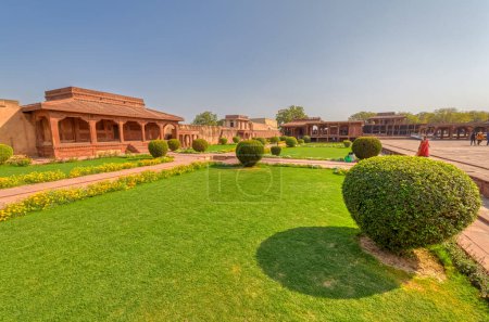 Photo for FATEHPUR SIKRI, INDIA - MARCH 4 2018: Historical remains of Panch Mahal in Uttar Pradesh. - Royalty Free Image
