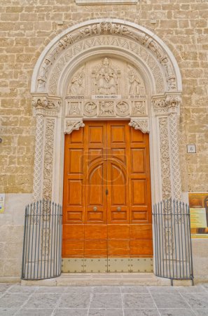 Photo for BARI, ITALY - September 26, 2019 Portal of Saint Mary of the Angels Church in city center. - Royalty Free Image