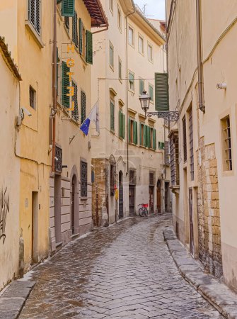 Photo for FLORENCE, ITALY - September 25, 2019 Narrow street in the old city center. - Royalty Free Image