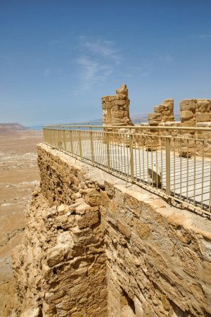 Photo for MASADA, ISRAEL - MAY 21, 2016: Masada palace ruins of the ancient fortress in southern Israels Judean desert. - Royalty Free Image
