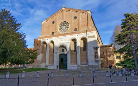 Photo for PADUA, ITALY - APRIL 02 2023: Street view of the church of the Eremitani Saints Philip and James exterior facade on Piazza Eremitani. - Royalty Free Image