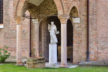 Photo for Statue of Saint Anthony Padovan embellishing the exterior of Basilica of Saint Anthony. - Royalty Free Image