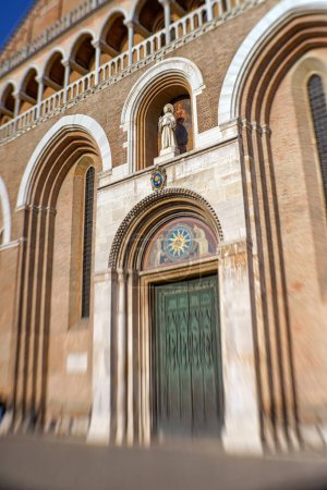 Photo for Famous Basilica of Saint Anthony entrance door in Padua Italy. Tilt shift lens shot - Royalty Free Image