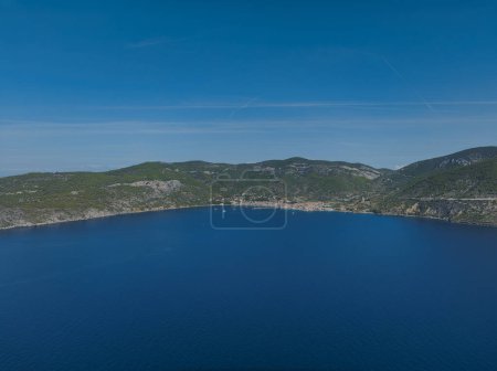 Photo for Coastal town of Komiza viewed from above on a clear day - Royalty Free Image