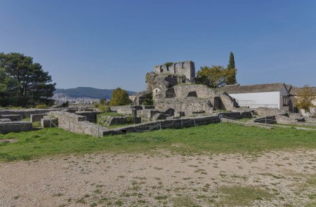 Photo for IOANNINA, GREECE - October 23, 2023: The Its Kale Acropolis ruins with the Tower of Bohemond and Palace of Ali Pasha, reflecting Ioanninas rich history. - Royalty Free Image