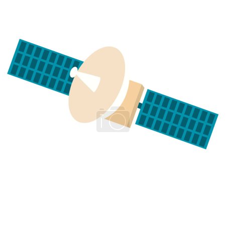 Satellit. Symbolbild. Das Objekt ist auf weißem Hintergrund isoliert. Vektorillustration
