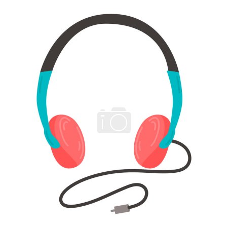 Illustration for Headphones. An object from the 90s, 80s. Retro. Icon isolated on white background. - Royalty Free Image