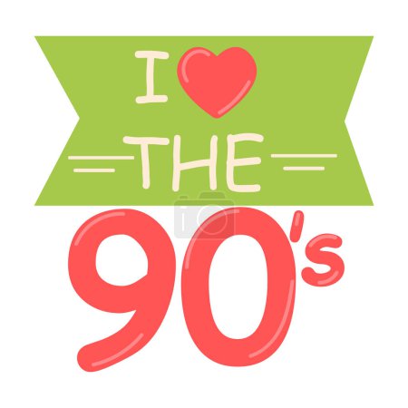 Illustration for I love the 90s. Inscription. Minimalistic style. Vector illustration - Royalty Free Image