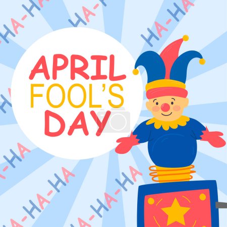 Illustration for Fools Day. 1 April. Laughter. Objects for a prank. - Royalty Free Image