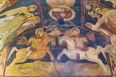 Téléchargez les photos : Fresco paintings in St. John church roof. Gulsehir, Byzantine. Turkey - en image libre de droit
