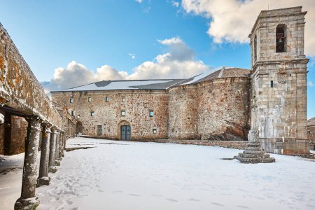 Photo for Sanctuary covered by snow. Pena de Francia, Salamanca, Spain - Royalty Free Image