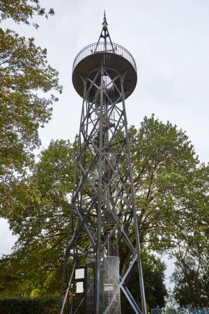 Photo for Arcachon bay. Saint Cecile observatoire. Metallic tower. Aquitaine, France - Royalty Free Image