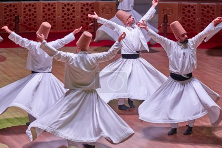 Dervish spirituality traditional ceremony in Mevlana culture center. Konya, Turkey