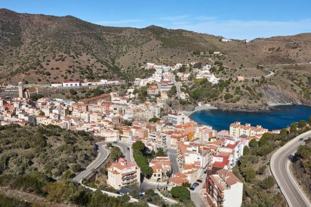 Picturesque mediterranean village of Portbou. Costa Brava. Girona, Catalonia. Spain