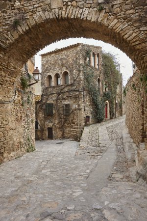 Picturesque medieval stone village of Peratallada. Costa Brava. Girona, Spain