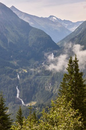 Krimml waterfalls. Nature landmark in Salzburg region. Austrian highlight