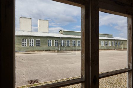Mauthausen memorial concentration camp. Barracks and roll call square. Austria