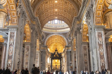 Photo for St. Peter basilica interior. Historic cathedral in Vatican state. Italy - Royalty Free Image