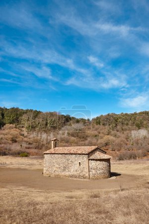 Photo for Santa Margarida chapel in La Garrotxa volcanic area. Girona, Spain - Royalty Free Image