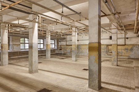Chambre à gaz dans le camp de concentration de Mauthausen. Le monde de la Seconde Guerre. Autriche