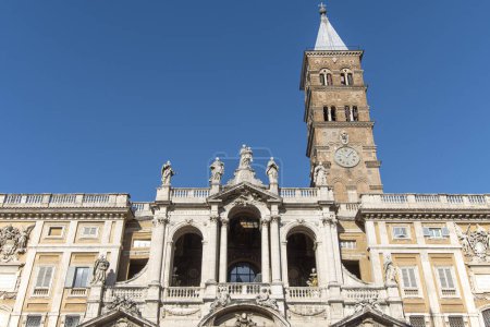 Basilica of Saint Mary Major facade. Baroque style. Rome, Italy