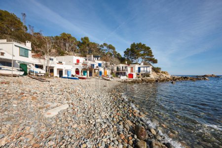 Picturesque colorful mediterranean shoreline in Girona. Salguer cove. Catalonia, Spain