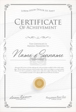 Illustration for Certificate or diploma retro design template vector illustration - Royalty Free Image