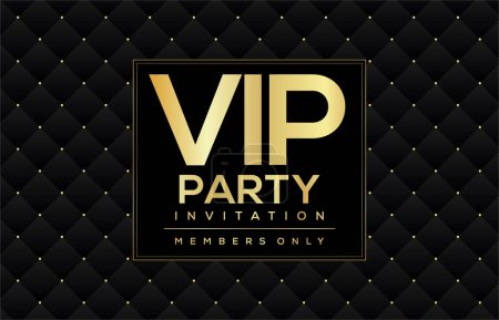 Illustration for Illustration design invitations to the VIP party gold and black background - Royalty Free Image