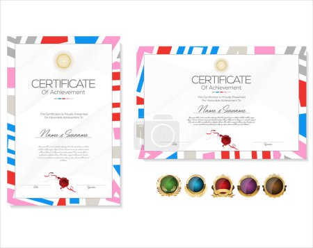 Téléchargez les illustrations : Certificat ou diplôme élégant design vintage rétro - en licence libre de droit