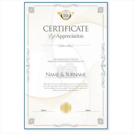 Illustration for Elegant certificate or diploma retro vintage design - Royalty Free Image