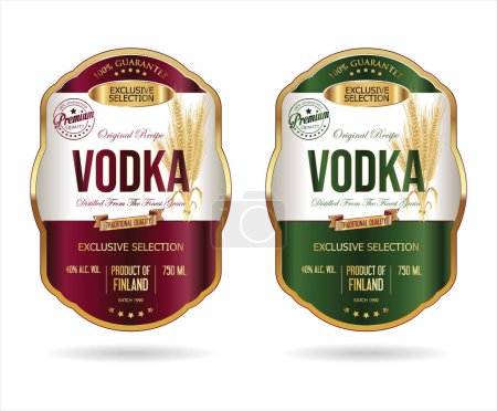 Illustration for Labels for vodka with wheat vector stock illustration - Royalty Free Image