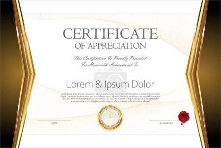 Illustration for Certificate or Diploma of completion design template white background vector illustration - Royalty Free Image