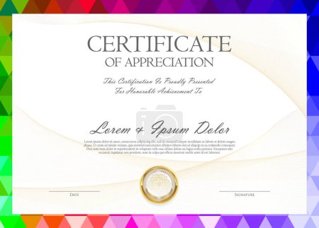 Ilustración de Certificate or Diploma of completion design template white background vector illustration - Imagen libre de derechos