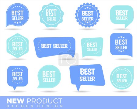 Illustration for Best seller Badge and Tags in Flat Design Style vector illustration - Royalty Free Image