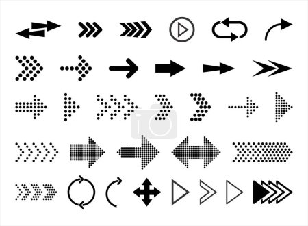 Illustration for Collection of different  arrows black icons vector illustration - Royalty Free Image