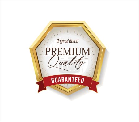 Illustration for Best Quality golden badge isolated on white background - Royalty Free Image