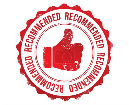 Téléchargez les illustrations : Garantie recommandée Sceau rouge Vecteur isolé sur fond blanc - en licence libre de droit