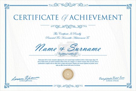 Illustration for Certificate or diploma retro design template vector illustration - Royalty Free Image