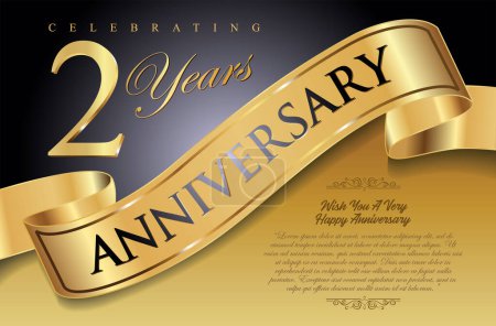 Illustration for Golden Anniversary certificate or background vector illustration - Royalty Free Image