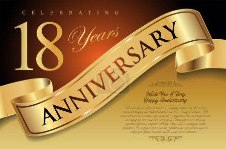 Illustration for Golden Anniversary certificate or background - Royalty Free Image