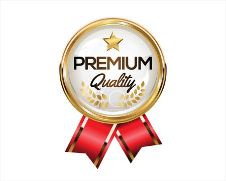 Illustration for Premium quality golden design badge vector collection - Royalty Free Image