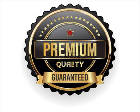 Illustration for Premium quality golden design badge vector collection - Royalty Free Image