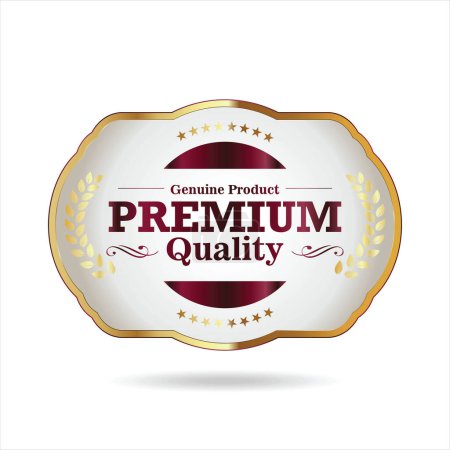 Ilustración de Insignia de calidad premium aislada en el vector de fondo blanco - Imagen libre de derechos