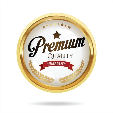 Ilustración de Insignia de calidad premium aislada en el vector de fondo blanco - Imagen libre de derechos