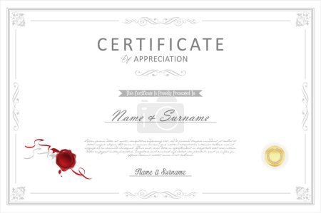 Ilustración de Plantilla de vector de plantilla retro de certificado o diploma - Imagen libre de derechos