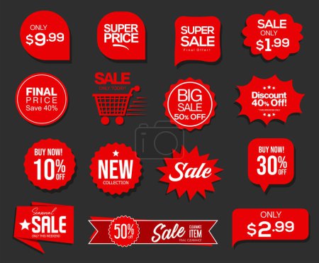 Illustration for Modern sale banners and labels collection vector illustration - Royalty Free Image