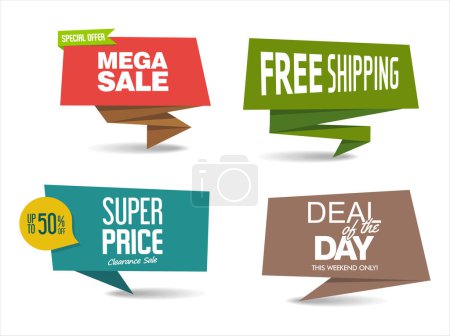 Illustration for Set of discount price badges and sale stickers isolated on white background vector - Royalty Free Image