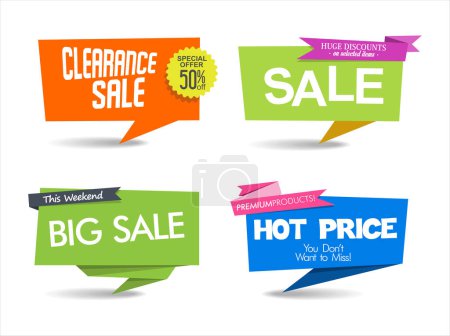 Illustration for Set of discount price badges and sale stickers isolated on white background vector - Royalty Free Image
